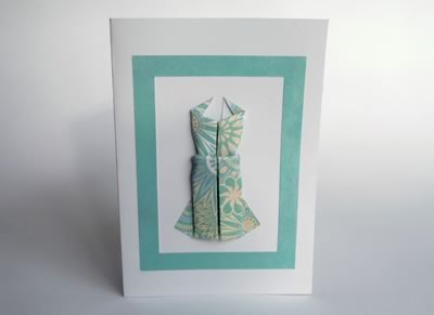 homemade origami card finished