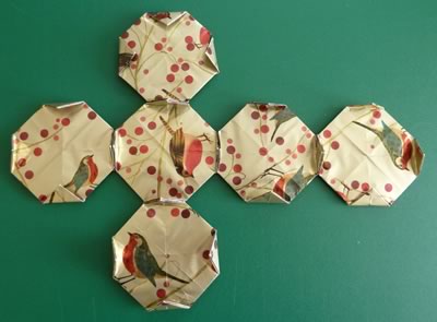 origami christmas ornaments gluing