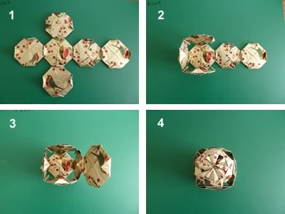 origami christmas ornaments glue sequence