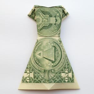 money origami dress