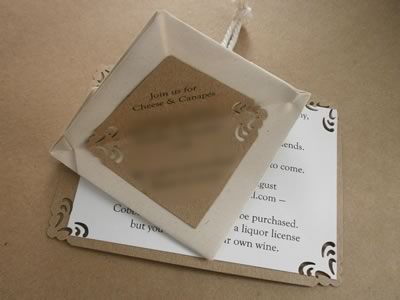 origami heart engagement invitation inside