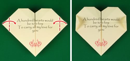origami heart love note step 11