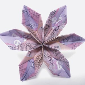 origami money flowers