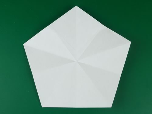 origami pentagon finished