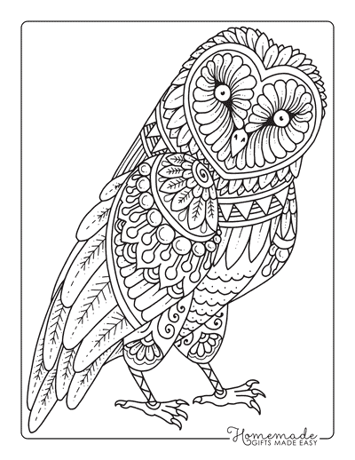Owl Coloring Pages Simple Owl Mandala Printable