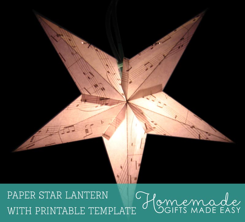 Make A Paper Star Lantern Printable, Large Paper Star Lampshade
