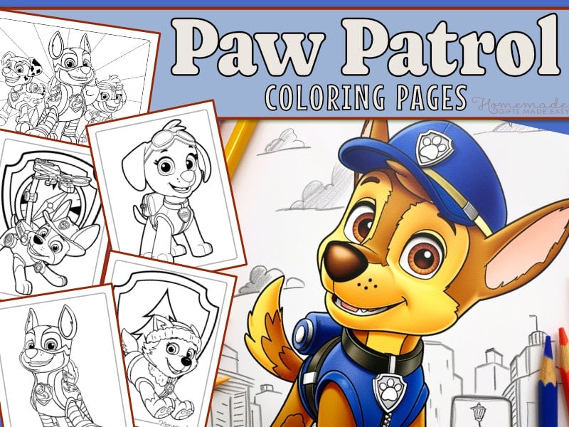 paw patrol inspired coloring pages