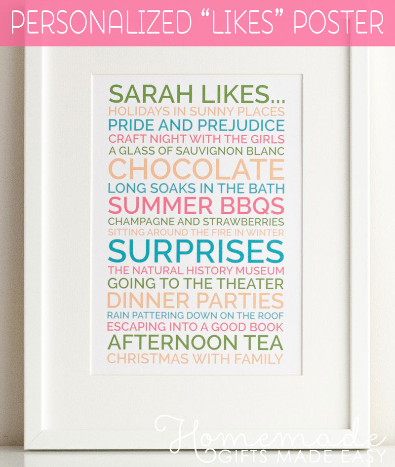 personalised likes poster created with the likes poster generator