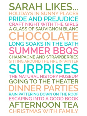 personalised likes poster preview