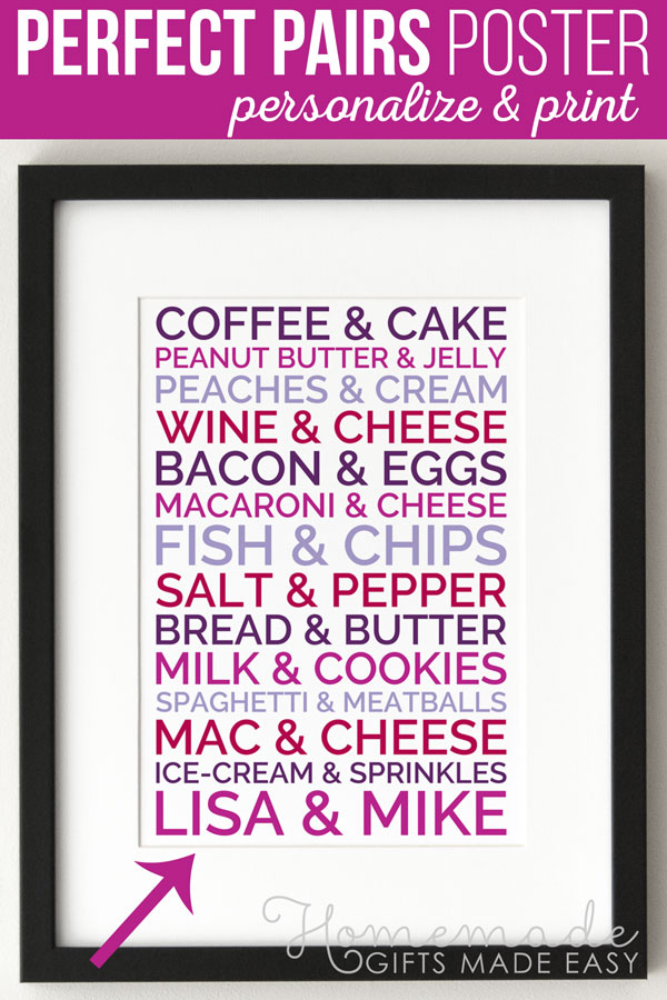 Create a personalized perfect pairs gift  for your boyfriend, girlfriend, husband, wife, best friend...