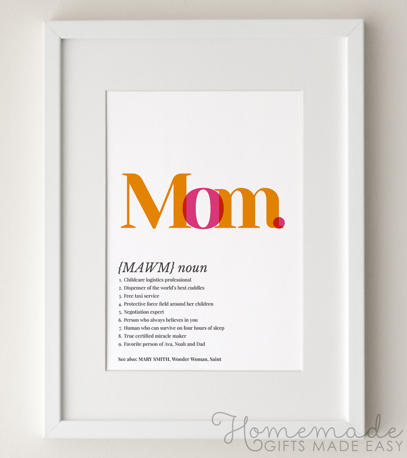 mom definition personalized poster