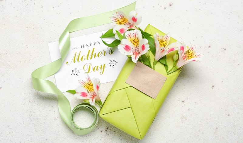 pink and green make mothers day gift and card