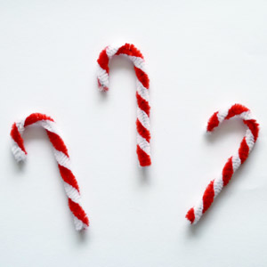 pipe cleaner candy cane christmas ornaments