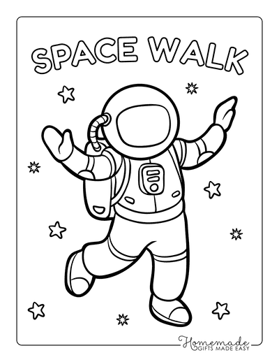 Planet Coloring Pages Astronaut Space Walk