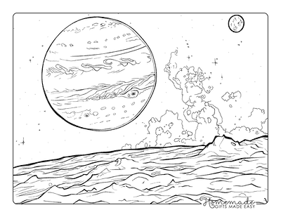 Planet Coloring Pages Jupiter and Europa