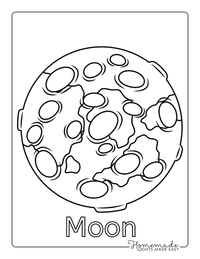 Planet Coloring Pages Moon