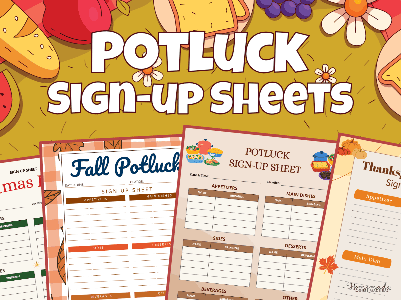 Free Potluck Sign Up Sheet Templates