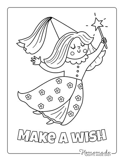 Princess Coloring Pages Fairy Godmother Make a Wish