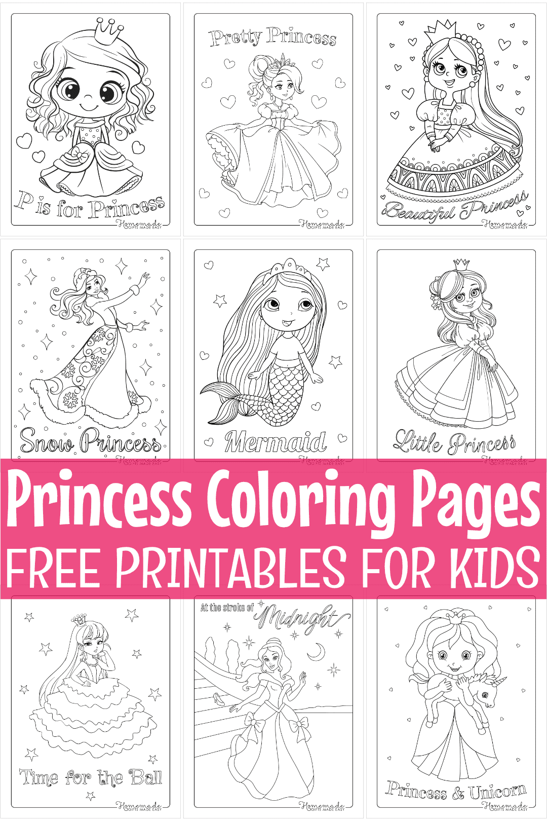 10 Princess Coloring Pages Printable Free & Fun for Kids