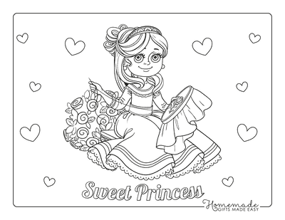 Princess Coloring Pages Needlework Rose
