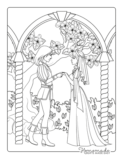 5758 Coloring Pages Princess Prince  Best Free