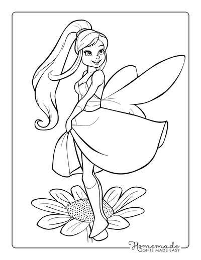 Princess Coloring Pages Thumbelina Fairy Princess