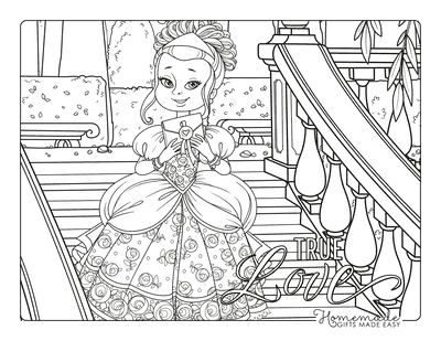 Princess Coloring Pages With Love Letter
