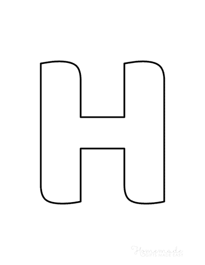 Printable Alphabet Letters Balloon Uppercase H
