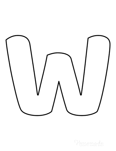 Printable Alphabet Letters Balloon Uppercase W