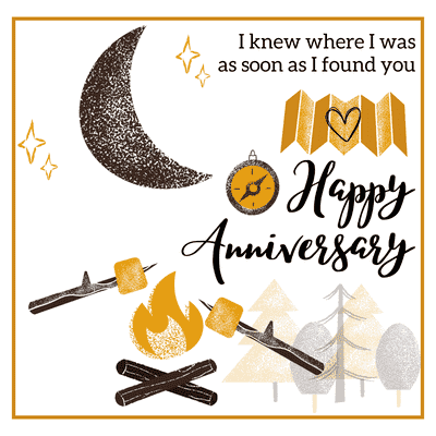 Printable Anniversary Cards Camping Couple Found You
