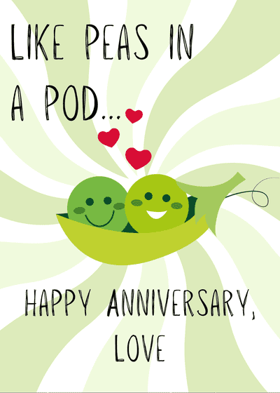 Printable Anniversary Cards Cute Peas in a Pod
