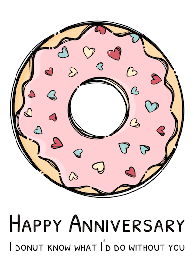 Printable Anniversary Cards Donut Know Do Without You