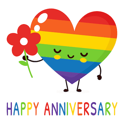 Printable Anniversary Cards Lgtbqia Rainbow Heart Flower