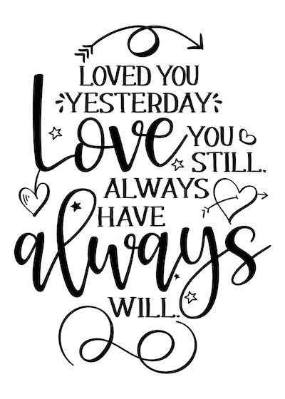 Printable Anniversary Cards Love You Yesterday Always Will