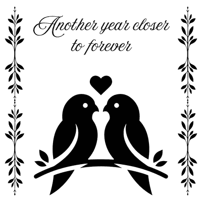 Printable Anniversary Cards Lovebirds Closer to Forever