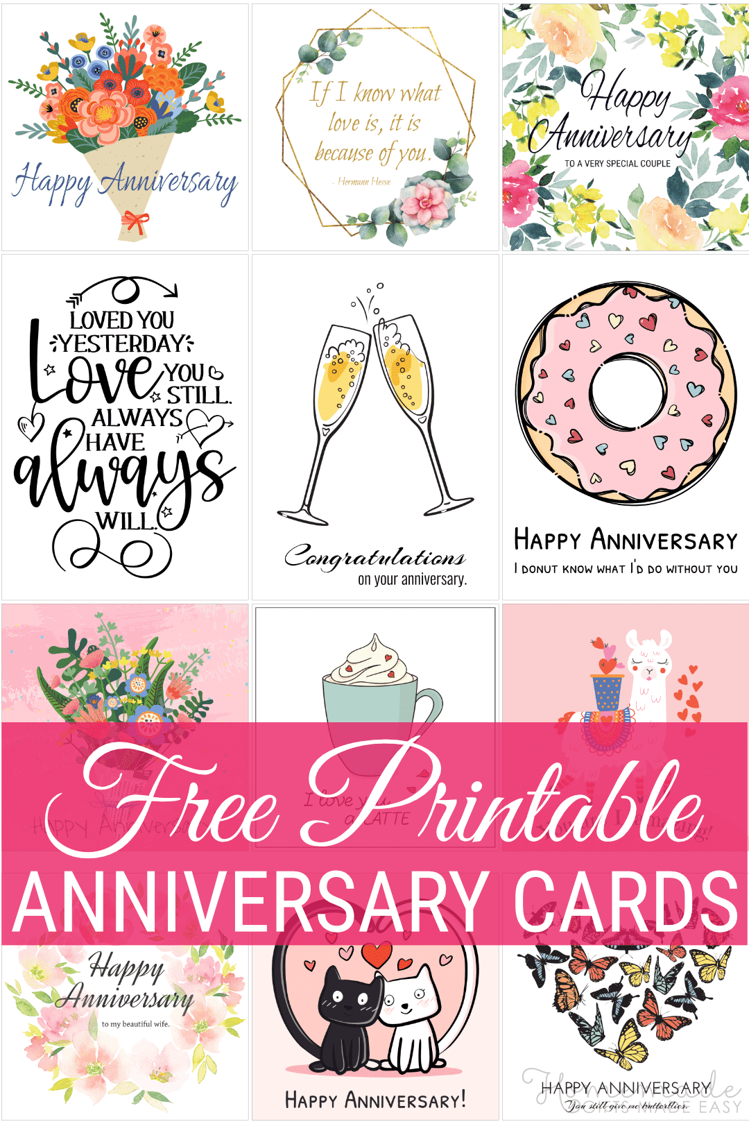 Free Printable Anniversary Cards