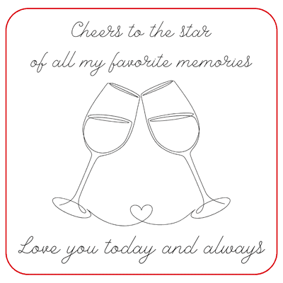 Printable Anniversary Cards the Star of My Memories Toast