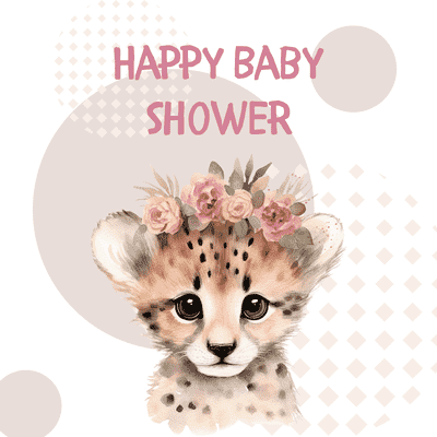 Printable Baby Cards Cheetah Cub Welcome Baby Shower