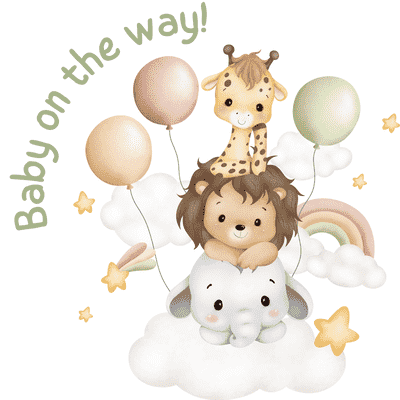 Printable Baby Cards Cute Animals Baby on the Way