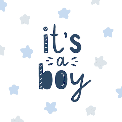 Printable Baby Cards Its a Boy Blue Stars