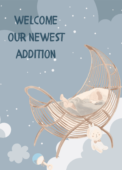 Printable Baby Cards Newest Addition Pretty Unisex Baby Card