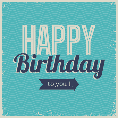 Printable Birthday Cards Blue Vintage