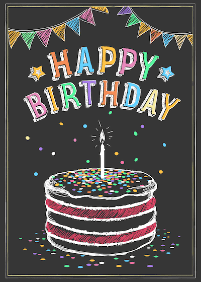 Printable Birthday Cards Cake Confetti