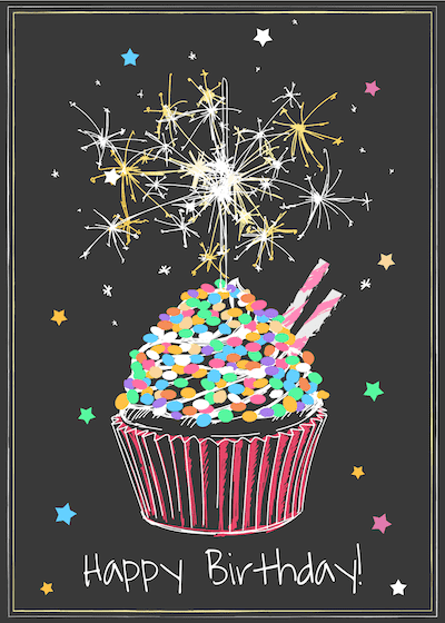 Printable Birthday Cards Cake With Sparklers
