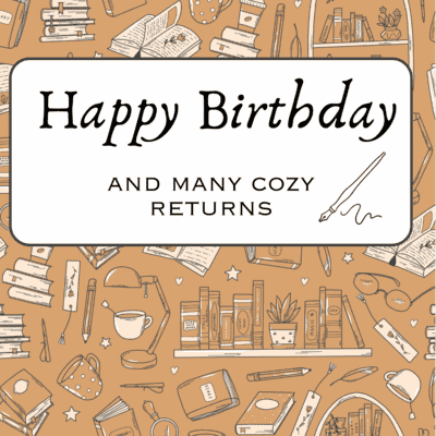 Printable Birthday Cards Cozy Books Academia
