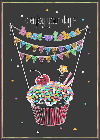 Printable Birthday Cards Cupcake Bunting