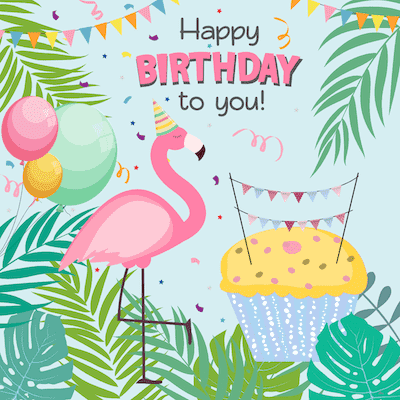 Printable Birthday Cards Flamingo