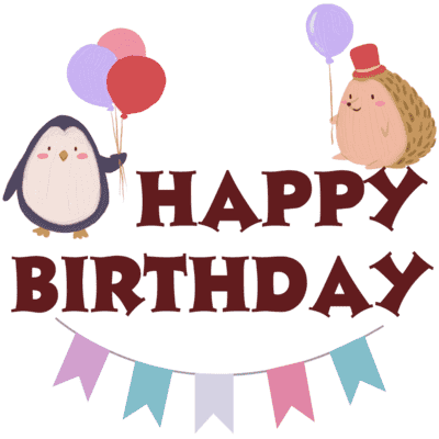 Printable Birthday Cards for Kids Cute Animals With Balloons