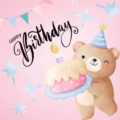 Printable Birthday Cards for Kids Cute Teddy Bear