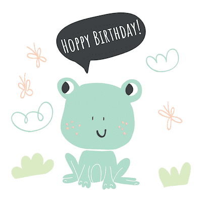 Printable Birthday Cards Frog Hoppy Bday